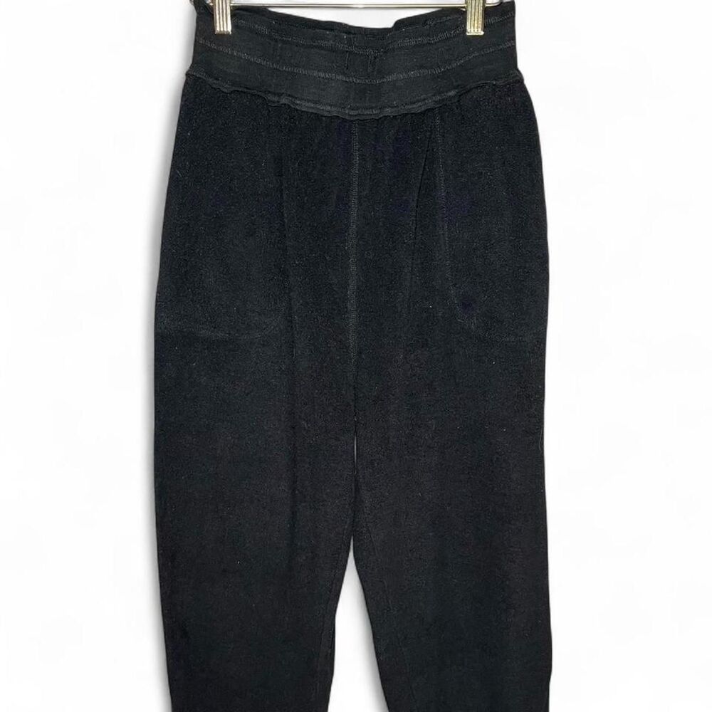 Free People Intimately black sweat fleece pants with elastic waistband XS